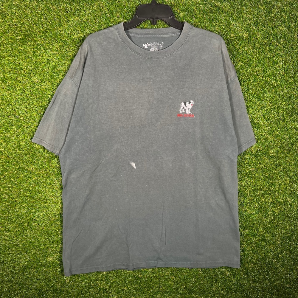 Big Dogs Mens XL Gray Graphic T-Shirt Poker Dog I've Upped My Bet Now‎ Up Yours
